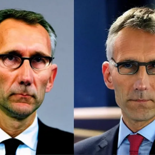 Prompt: Jens Stoltenberg with a mullet