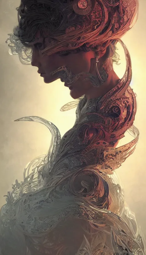 Prompt: shadows, fame of thrones, lord of daggers, neon, fibonacci, sweat drops, insane, intricate, highly detailed, digital painting, artstation, concept art, smooth, sharp focus, illustration, Unreal Engine 5, 8K, art by artgerm and greg rutkowski and alphonse mucha