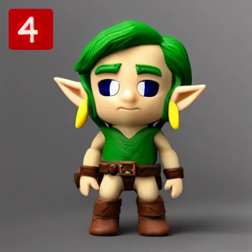 Prompt: a small silicone toy of link, 4 k, realistic, silicone art.