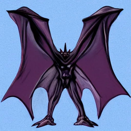 Image similar to a creature from a major horror hollywood movie, bat wings!