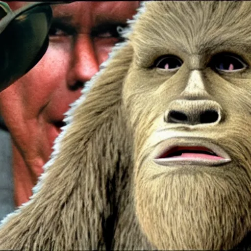 Prompt: gary busey as bigfoot