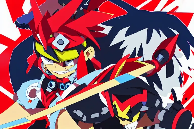 Image similar to gurren lagann, in the style of studio trigger, illustration, epic, hyper detailed, smooth, sharp focus, ray tracing