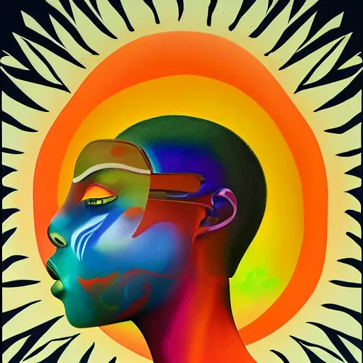 Image similar to behance winner colorful deco art detailed skeuomorphic very detailed portrait by olbinski airbrush ultrafine surrealism minimalist pop painting contest painting rafal detailed cole an art thomas vaporwave