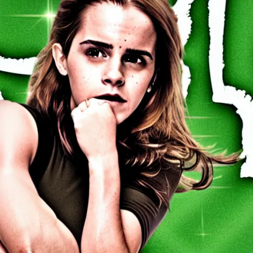 Image similar to Emma Watson as Hulk