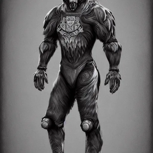 Image similar to full body a humanoid german shepherd beast - man, wearing soccer suit, highly detailed portrait, digital painting, artstation, concept art, smooth, sharp foccus ilustration, artstation