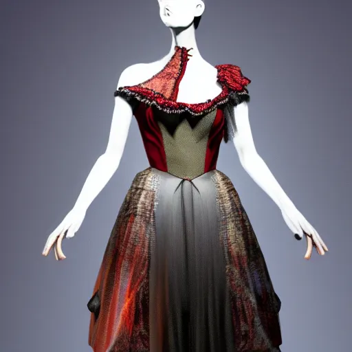 Prompt: a dress inspired by a rat, costume design, sharp focus, very detailed, 4 k, centered