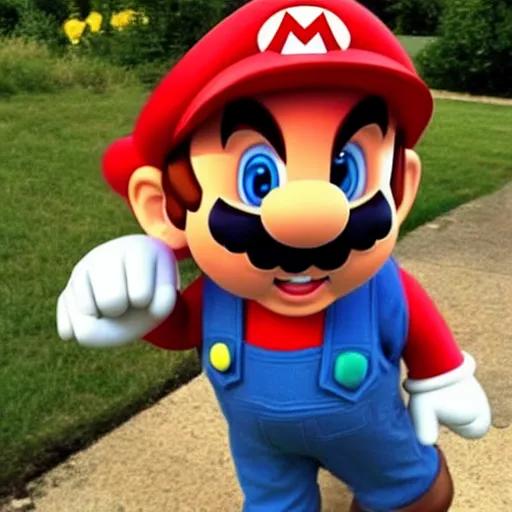 Image similar to super mario in real life