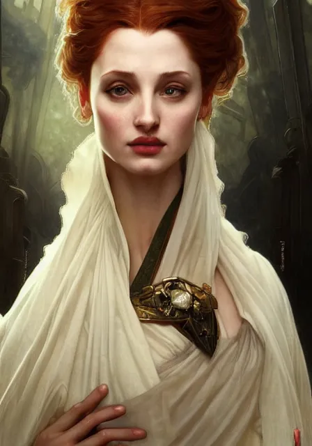 Image similar to sansa angeline jolie gessica chastain pandemic, intricate, elegant, highly detailed, digital painting, artstation, concept art, smooth, sharp focus, illustration, art by artgerm and greg rutkowski and alphonse mucha and william - adolphe bouguereau