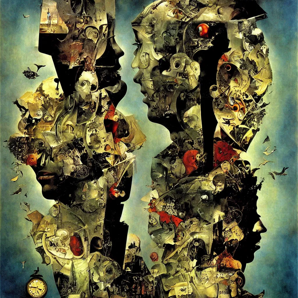 Image similar to the oceans of time will grind us all to dust, surreal, weird, oil on canvas, by dave mckean, by norman rockwell