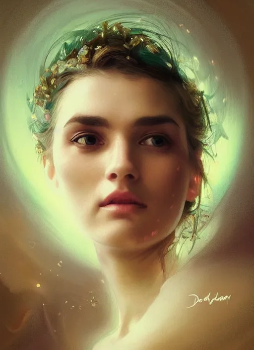 Image similar to a highly detailed photo of very intricate female face portrait, futurism, rococo cyber neon lighting, detailed futuristic fibonacci jewelry, profile posing, hyper photorealistic, trending in pinterest, cinematic, 4 k ultra hd, by denis villeneuve tom anders zorn hans dragan bibin thoma greg rutkowski ismail inceoglu illustrated sand storm alphonse mucha