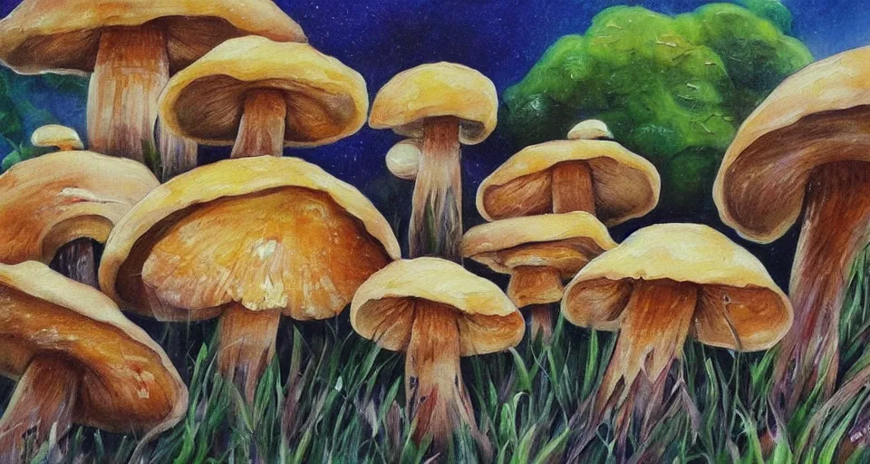 Image similar to a beautiful painting of mushrooms by Tokio Aoyama, Mario Martinez, David Normal