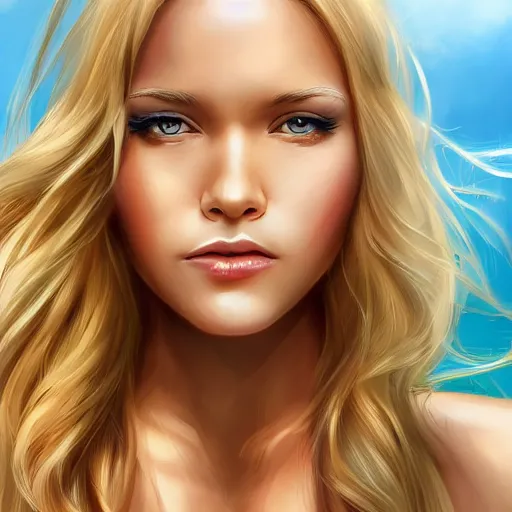Prompt: a very beautiful obama, full body, long wavy blond hair, sky blue eyes, full round face,, bikini, miniskirt, front shot, highly detailed, cinematic wallpaper by stanley artgerm lau
