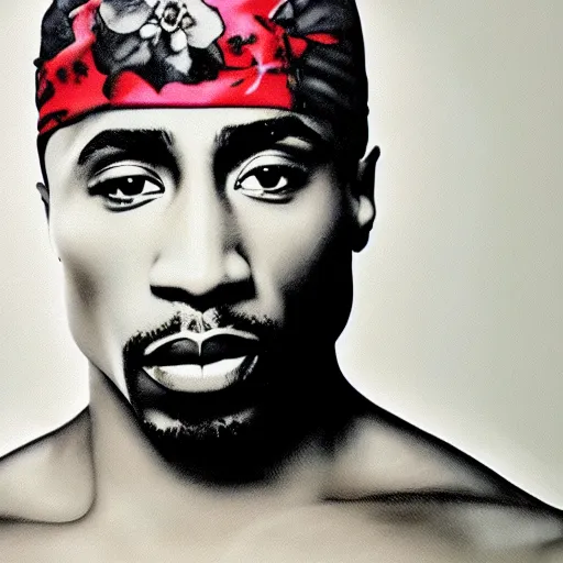 Image similar to 8 k uhd portrait of tupac wearing ballerina dress