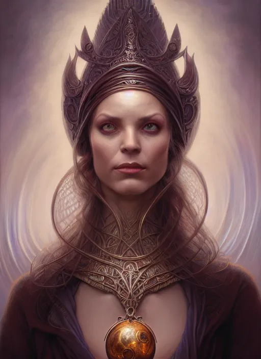 Image similar to portrait shot of a female wizard, intricate, elegant, highly detailed, centered, digital painting, artstation, concept art, smooth, sharp focus, illustration, artgerm, tomasz alen kopera, peter mohrbacher, donato giancola, joseph christian leyendecker, wlop, boris vallejo