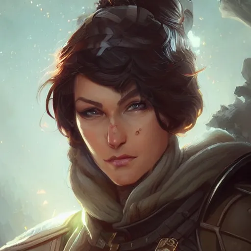 Image similar to 4 0 year old female ranger, art by artgerm and greg rutkowski and magali villeneuve, d & d, fantasy, portrait, highly detailed, headshot, digital painting, trending on artstation, concept art, sharp focus, illustration