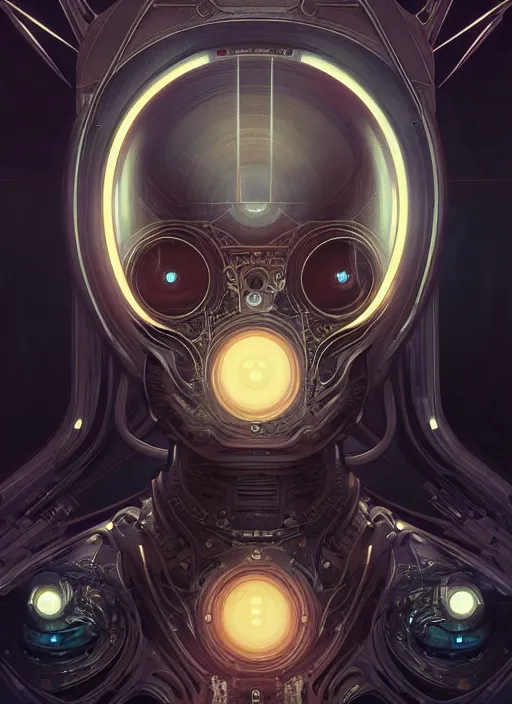 Image similar to symmetry!! portrait of alien, sci - fi, tech wear, steam punk, multiple eyes, glowing lights!! intricate, elegant, highly detailed, digital painting, artstation, concept art, smooth, sharp focus, illustration, art by artgerm and greg rutkowski and alphonse mucha