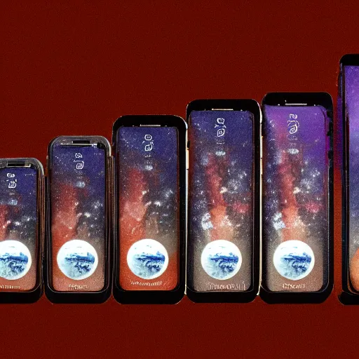 Image similar to the solar system of iphones.