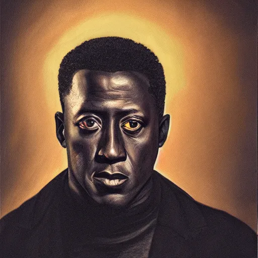 Image similar to Wesley Snipes portrait, Chiaroscuro lighting