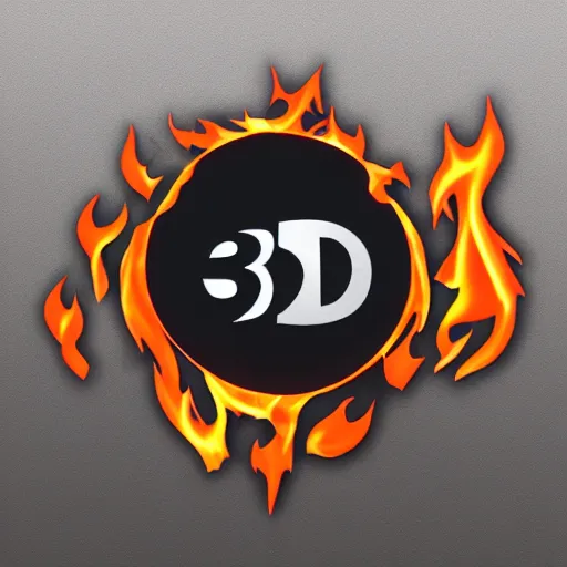 Prompt: 3D printer fire logo, flat