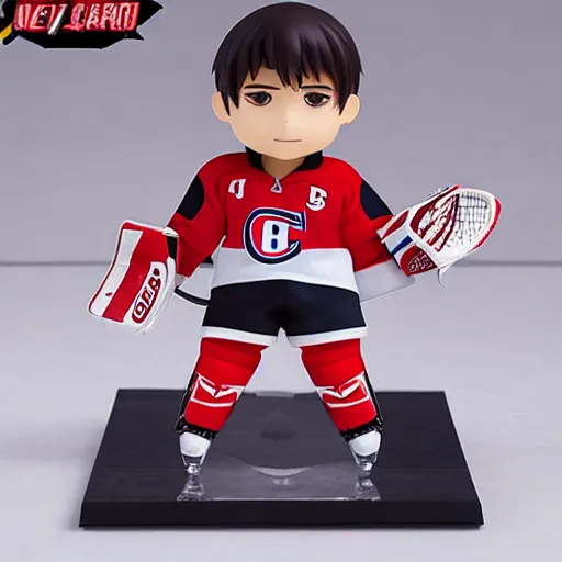 Image similar to high quality portrait flat matte painting of cute Carey Price Goaltender in the style of nendoroid and manga NARUTO, number 31 on jersey, flat anime style, thick painting, medium close-up