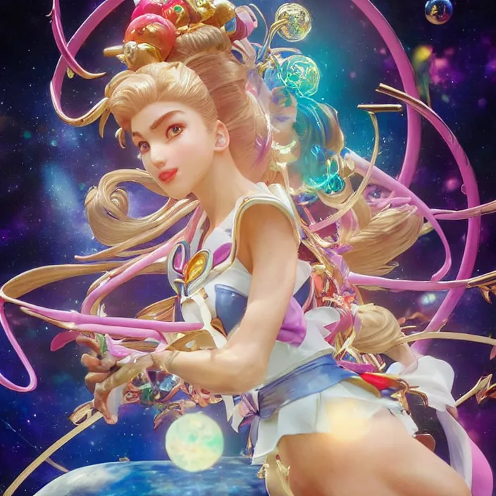 Image similar to jeff koons style sailor moon, ultra realistic, concept art, intricate details, serious, highly detailed, photorealistic, octane render, 8 k, unreal engine, art by todd mcfarlane and artgerm and greg rutkowski and alphonse mucha