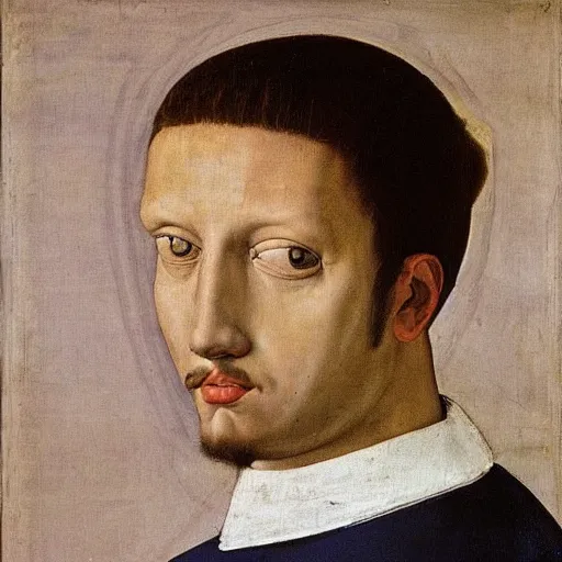 Image similar to a painting of a man whose head is a horse’s by Agnolo Bronzino