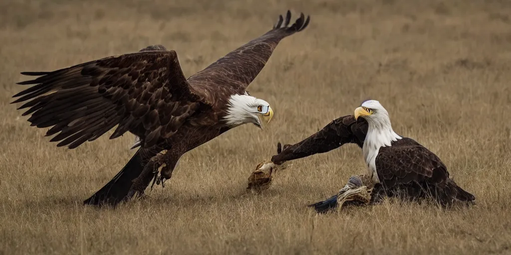 Prompt: eagle hunting a razorback, national geographic, 8 k