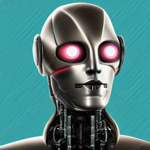 Image similar to cyborg robot profile portrait, detailed, character,