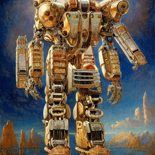 Image similar to highly detailed painting of a robotic humanoid baboon mecha, painting by gaston bussiere, craig mullins, j. c. leyendecker, lights, art by ernst haeckel, john william godward, hammershøi, alex grey, dmt, symmetric, masterpiece details, hyper - detailed, hd, hdr, 4 k, 8 k