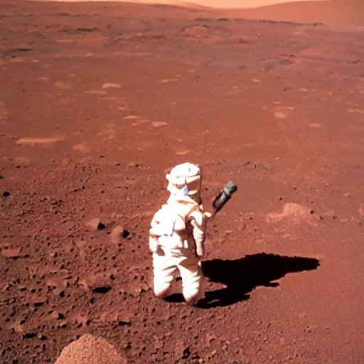 Prompt: Garden Gnome on Mars, NASA photograph