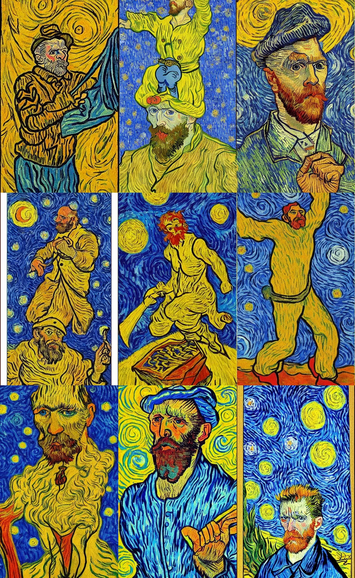 Prompt: tarot card the fool in the style of van gogh, post - impressionism, high quality