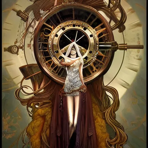 Image similar to amazing lifelike award winning clockwork phantom trending on art station artgerm greg rutowski alpgonse mucha cinematic