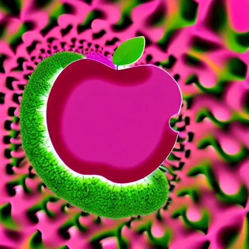 Image similar to apple made of fractal broccoli