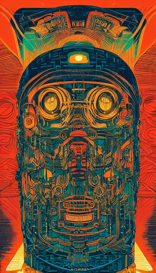 Prompt: The oracle of the mayan elders, italian futurism, Dan Mumford