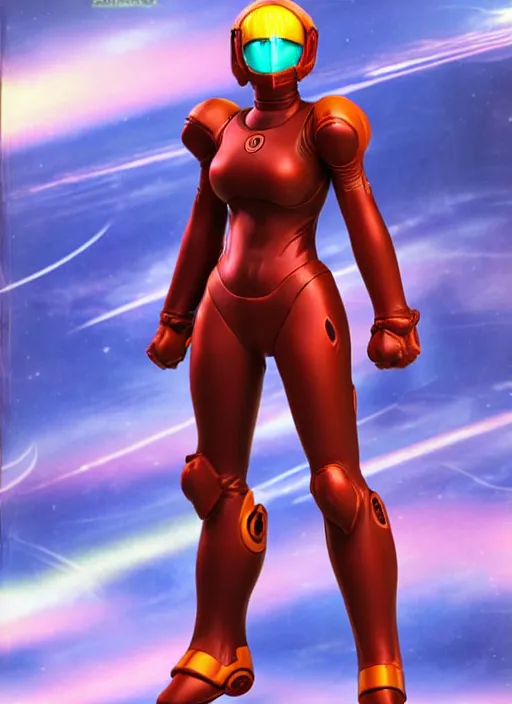 Image similar to samus aran bioorganic varia suit, full body portrait