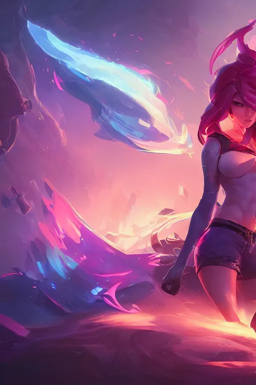 Prompt: miss fortune league of legends wild rift hero champions arcane magic digital painting bioluminance alena aenami artworks in 4 k design by lois van baarle by sung choi by john kirby artgerm and greg rutkowski and magali villeneuve mage fighter assassin