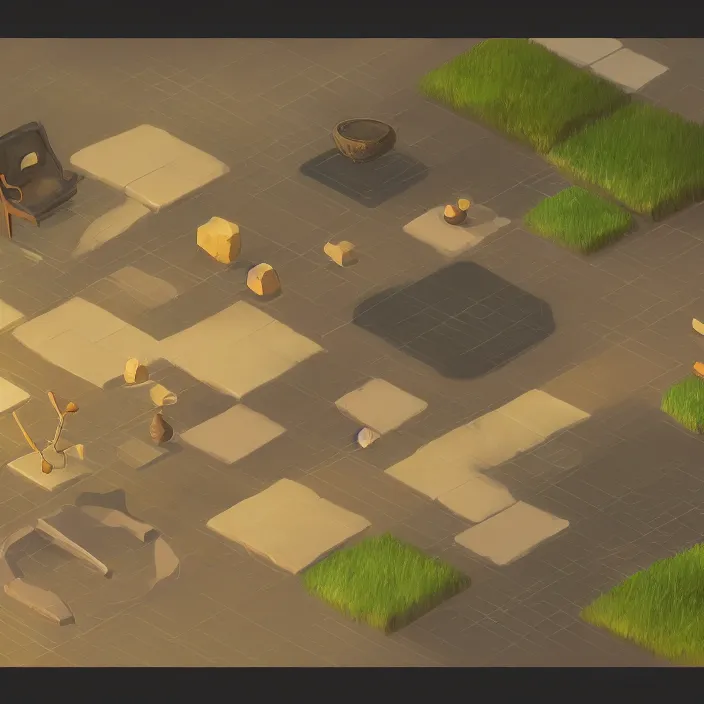 Prompt: isometric view of dark sun - game style items and furniture and rocks against a blank background, seperated game asset, transparent background, cory loftis, james gilleard, atey ghailan, makoto shinkai, goro fujita, studio ghibli, rim light, clear focus, very coherent, soft painting