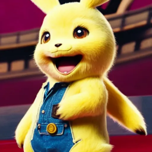 Prompt: Dolly Parton with a plate of Detective Pikachu