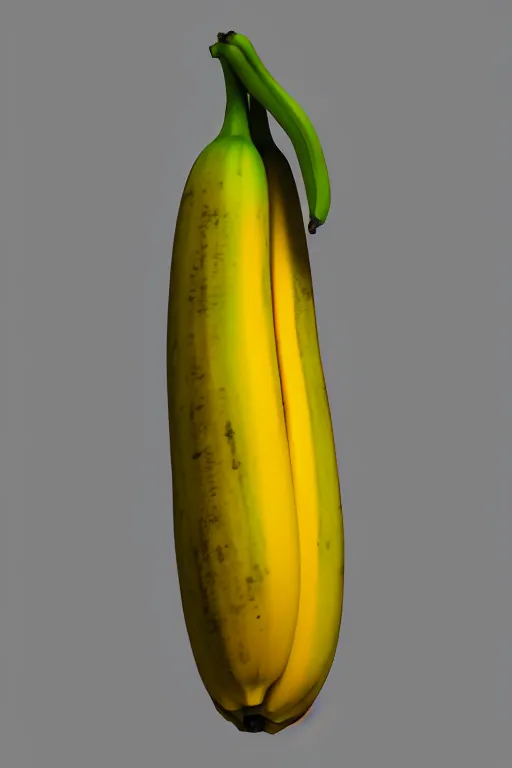 Image similar to render of large banana, ray traced, octon render, black background