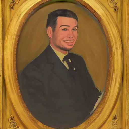 Prompt: a portrait painting of isaiah froeber