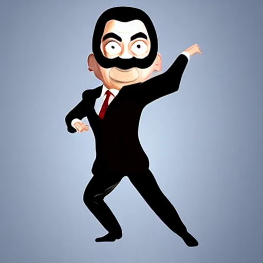 Image similar to A Ninja mr bean,