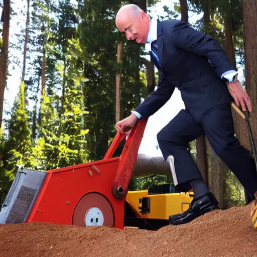 Image similar to Jeff bezos falling into a wood chipper, hd photo