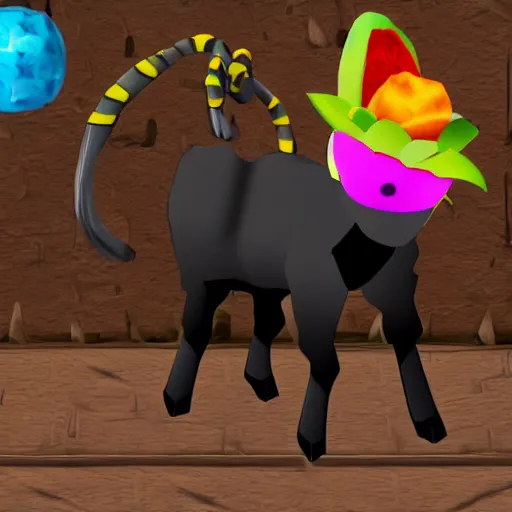 Prompt: a black goat in viva pinata, screenshot