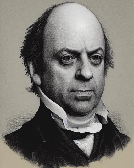 Prompt: upper body portrait of paul giamatti! as united states president john quincy adams, 1 8 2 7, paul giamatti!, sideburns, muttonchops, official portrait, oil on canvas by anton otto fischer, trending on artstation