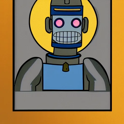 Image similar to bender from Futurama as a real person, photoelectric portrait