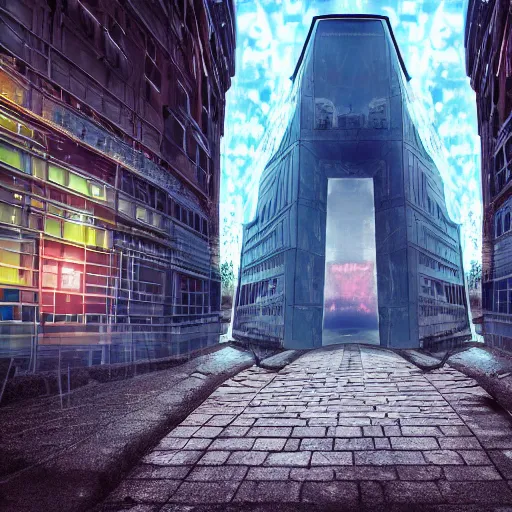 Prompt: professional photo of portal to another dimension inside a city, ultra detailed, realistic, 4 k, computer art, dslr photo