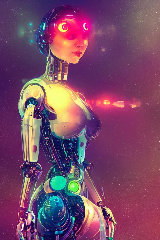 Image similar to A beautiful robotic woman dreaming, cinematic lighting, soft bokeh, sci-fi, modern, colourful, highly detailed, digital painting, artstation, concept art, sharp focus, illustration, by klimt