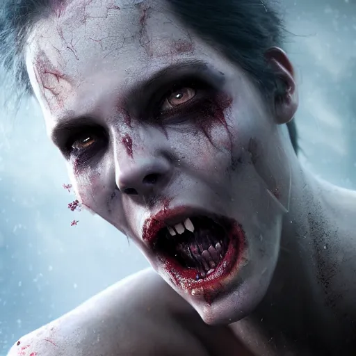 Prompt: hyperrealistic mixed media image of vampire in pain transforming into dust, stunning 3 d render inspired art by greg rutkowski and xiang duan and thomas eakes, perfect facial symmetry, flesh texture, realistic, highly detailed attributes and atmosphere, dim volumetric cinematic lighting, 8 k octane detailed render, post - processing, masterpiece,