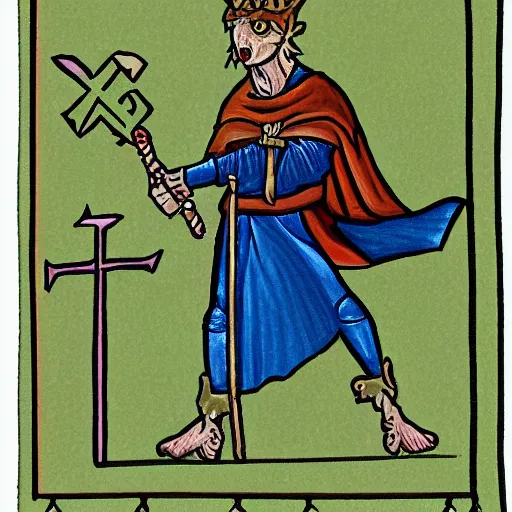 Image similar to detailing trot card illustration of goblin in the style of byzantine art