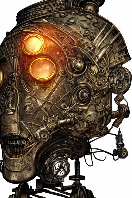 Image similar to steampunk helmet fantasy art mask robot ninja stylized digital illustration sharp focus, elegant intricate digital painting artstation concept art global illumination ray tracing advanced technology chaykin howard and campionpascale and cooke darwyn and davis jack